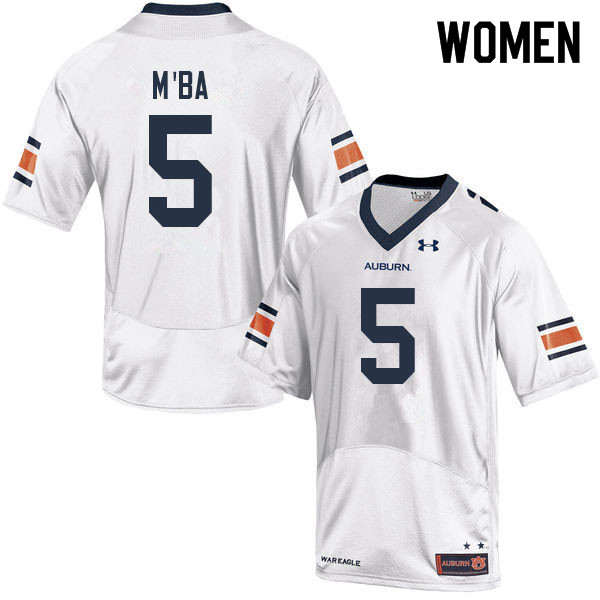 Women's Auburn Tigers #5 Jeffrey M'Ba White 2022 College Stitched Football Jersey
